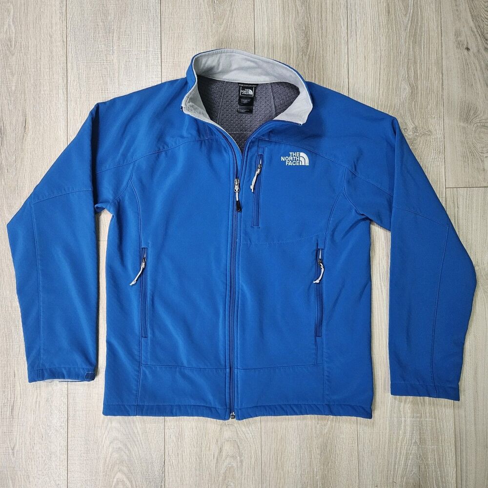 North Face Jacket Mens Medium Blue Shellrock Soft Shell Outdoor Coat Apex
